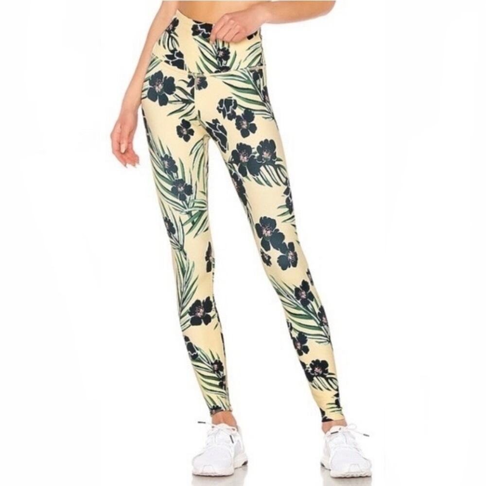 NWT Beyond Yoga X Barre3 Olympus Tropical Print High Rise 7/8 Leggings Size XS